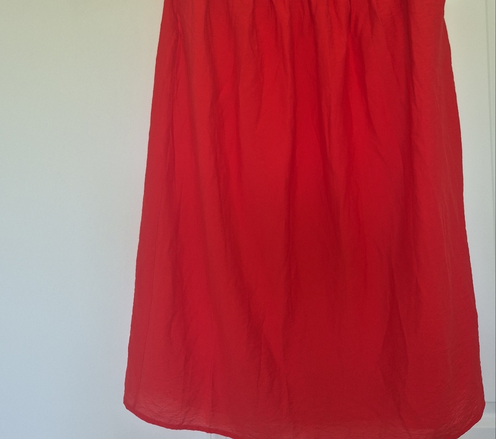 Nine West Red Maxi A-Line Skirt Smocked